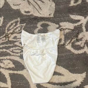 Beach Bunny White Bikini Bottom with Chain Detail